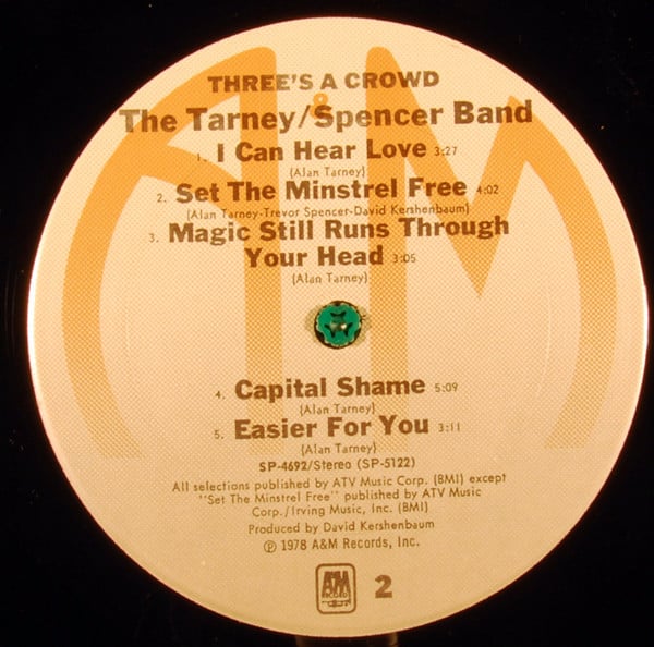 The Tarney/Spencer Band : Three's A Crowd (LP, Album)