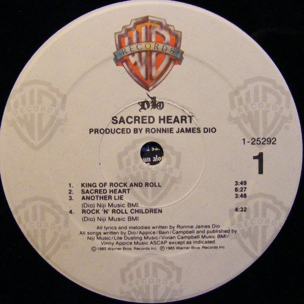 Dio (2) : Sacred Heart (LP, Album, SRC)
