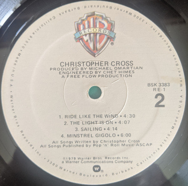 Christopher Cross : Christopher Cross (LP, Album, RP, Eur)