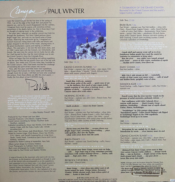 Paul Winter (2) : Canyon (LP, Album, Promo)