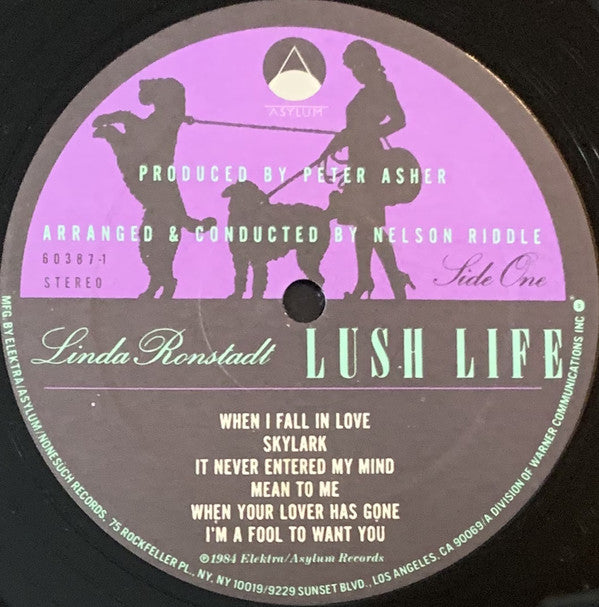 Linda Ronstadt With Nelson Riddle And His Orchestra : Lush Life (LP, Album, All)