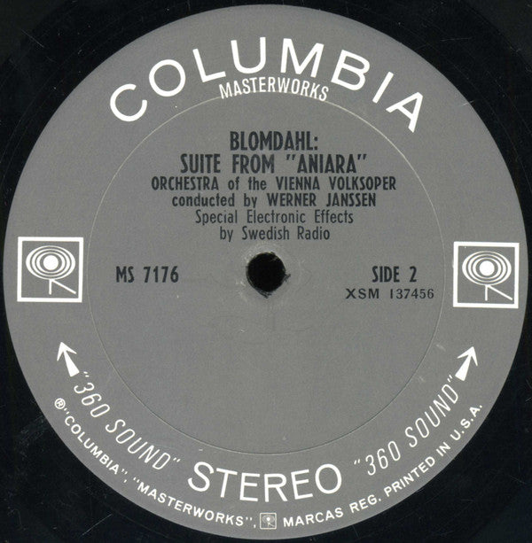 Eugene Ormandy / The Philadelphia Orchestra / Leonard Bernstein / The New York Philharmonic Orchestra / Werner Janssen / Wiener Volksopernorchester : Selections From "2001: A Space Odyssey" / Suite From "Aniara" (LP, Album, Comp)