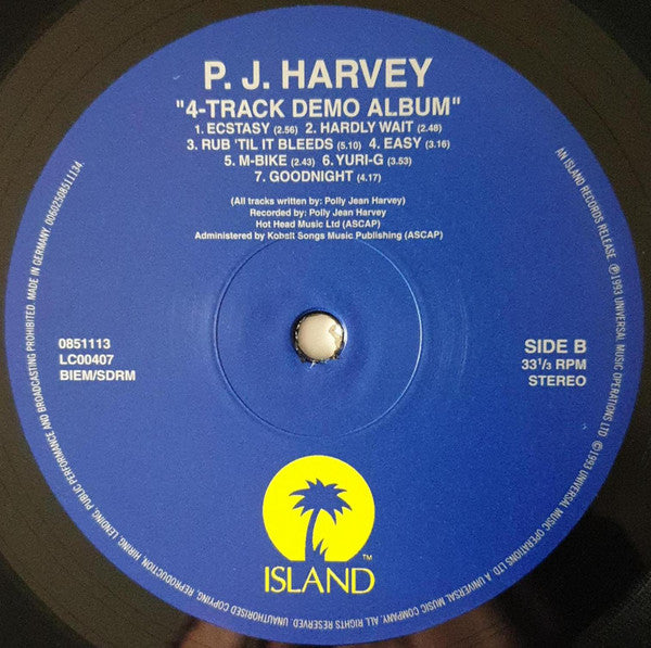 P J Harvey* : 4-Track Demos (LP, Album, RE, 180)