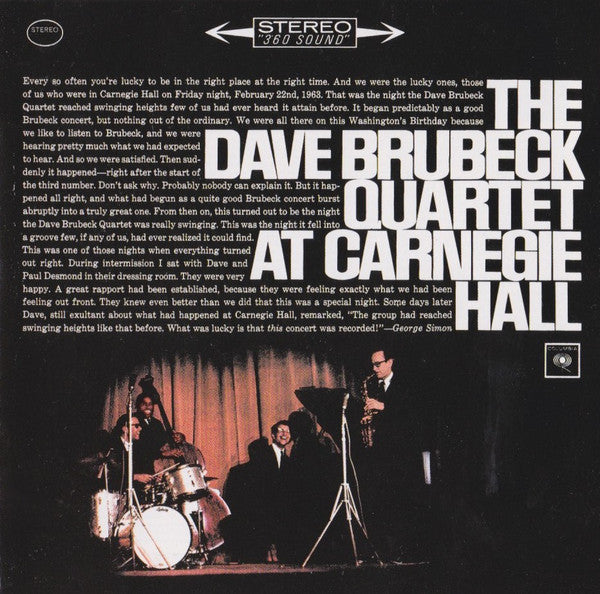 The Dave Brubeck Quartet : At Carnegie Hall (2xCD, Album, RE, RM)