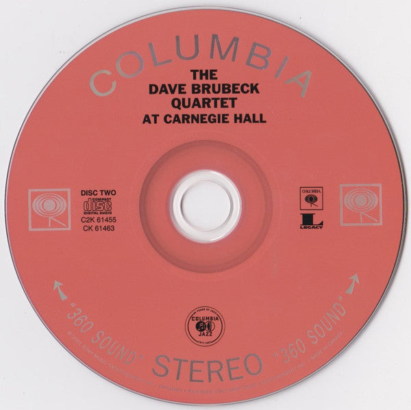 The Dave Brubeck Quartet : At Carnegie Hall (2xCD, Album, RE, RM)