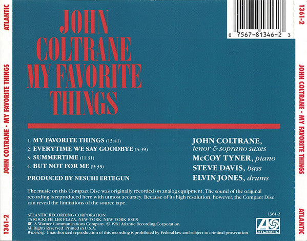 John Coltrane : My Favorite Things (CD, Album, RE)