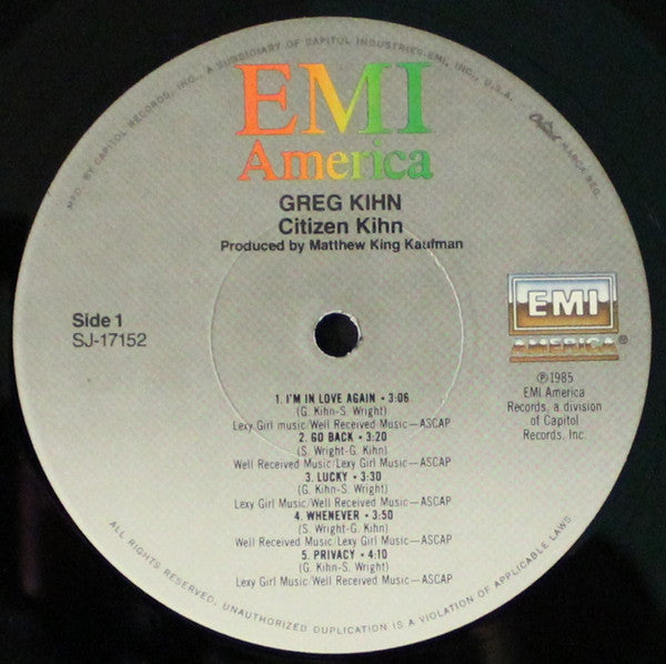 Greg Kihn : Citizen Kihn  (LP, Album)