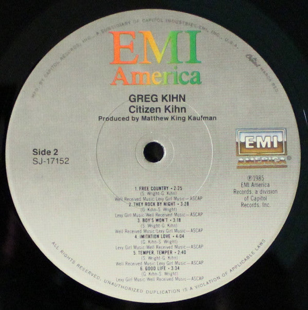 Greg Kihn : Citizen Kihn  (LP, Album)