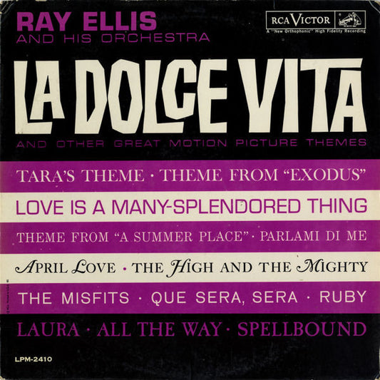 Ray Ellis And His Orchestra : La Dolce Vita And Other Great Motion Picture Themes (LP, Album, Mono)