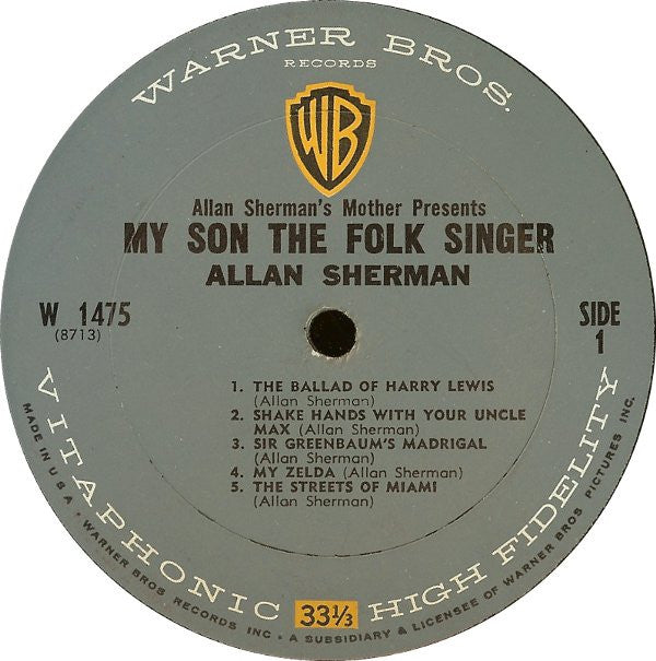 Allan Sherman : My Son, The Folk Singer (LP, Album, Mono)