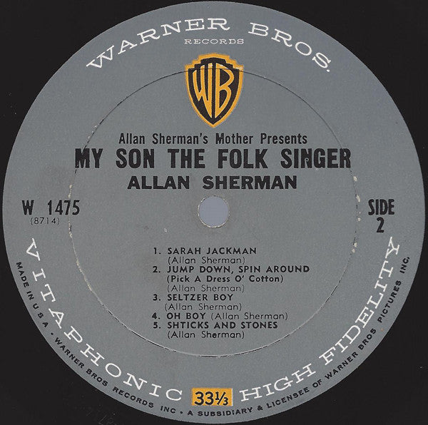 Allan Sherman : My Son, The Folk Singer (LP, Album, Mono)