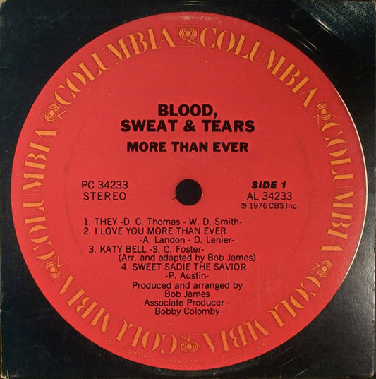 Blood, Sweat And Tears : More Than Ever (LP, Album, Pit)