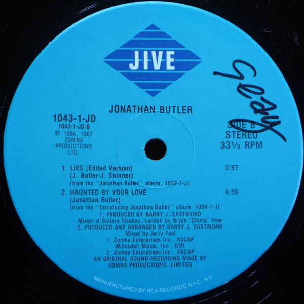 Jonathan Butler : Lies (12")