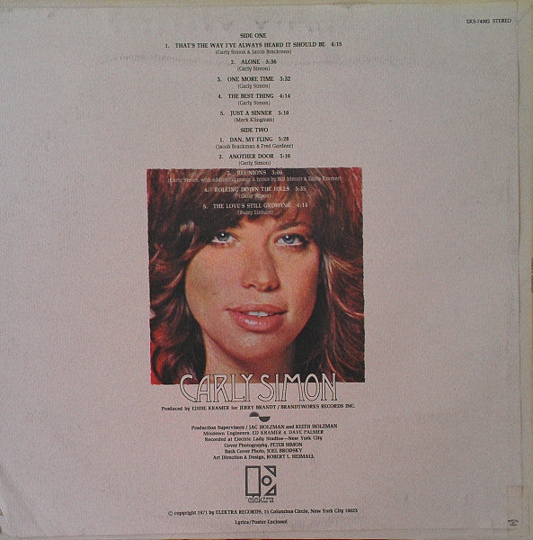 Carly Simon : Carly Simon (LP, Album, Pit)