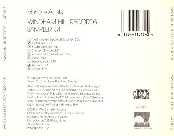 Various : Windham Hill Records Sampler '81 (CD, RE, Smplr)