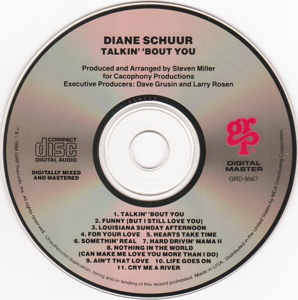 Diane Schuur : Talkin' 'Bout You (CD, Album)