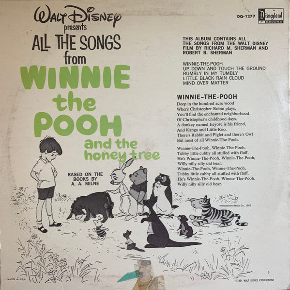 Sterling Holloway : Walt Disney Presents All The Songs From Winnie The Pooh And The Honey Tree (LP)