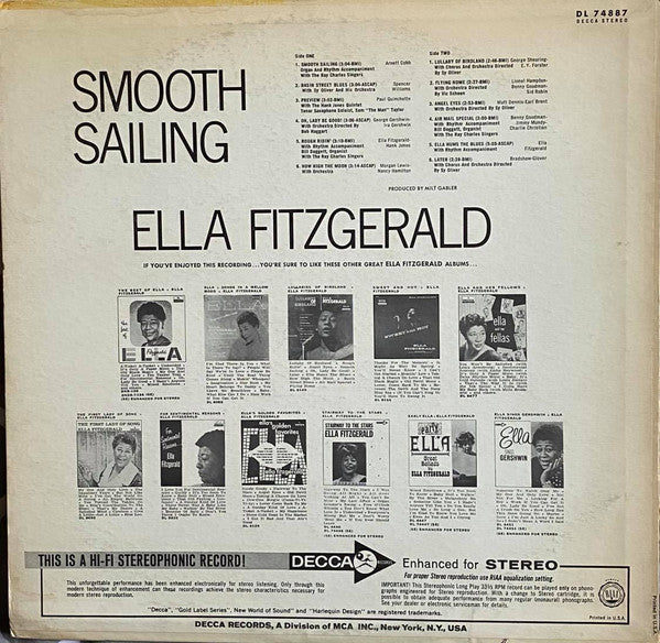 Ella Fitzgerald : Smooth Sailing (LP, Comp, Promo, Dec)