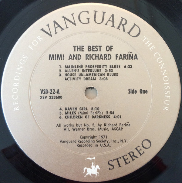 Richard & Mimi Farina : The Best Of Mimi & Richard Fariña (2xLP, Comp)