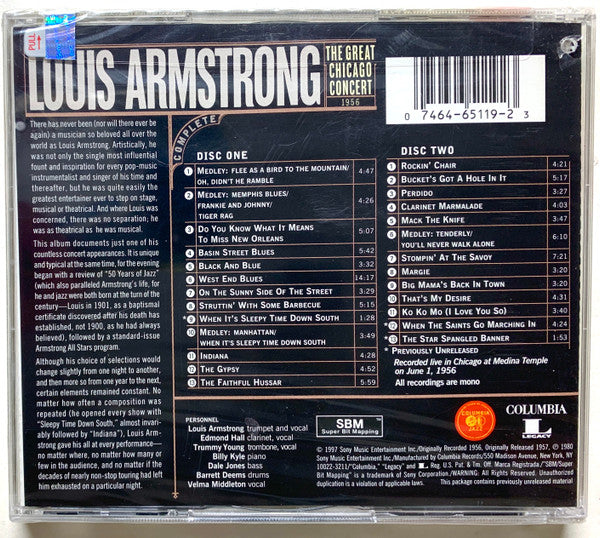 Louis Armstrong : The Great Chicago Concert (2xCD, Album)