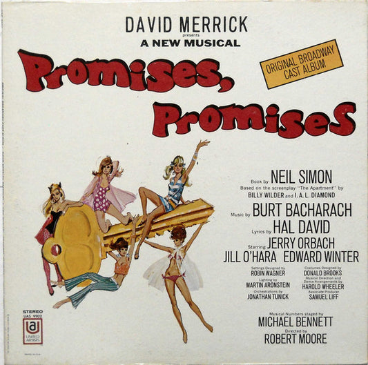 Burt Bacharach , Lyrics By Hal David / Starring Jerry Orbach, Jill O'Hara, Edward Winter , Presented By David Merrick (2) : Promises, Promises (Original Broadway Cast Album) (LP, Album)