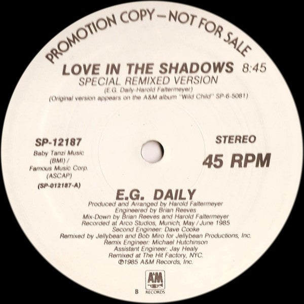 E.G. Daily : Love In The Shadows (12", Promo)