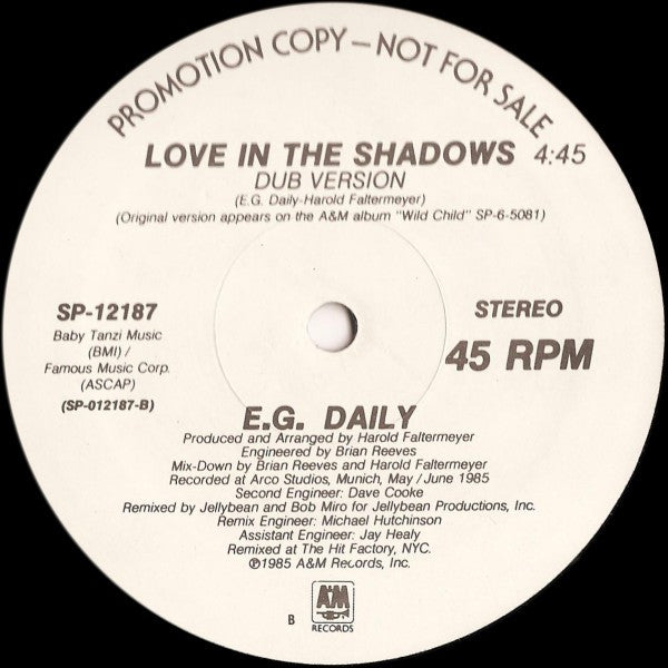 E.G. Daily : Love In The Shadows (12", Promo)