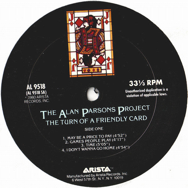 The Alan Parsons Project : The Turn Of A Friendly Card (LP, Album, Ter)