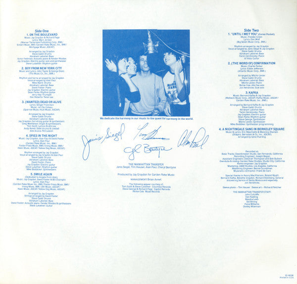 The Manhattan Transfer : Mecca For Moderns (LP, Album, SP)