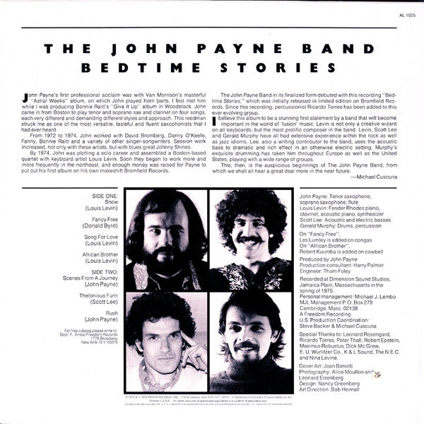 The John Payne Band : Bedtime Stories (LP, Album)