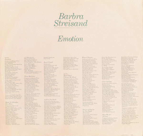 Barbra Streisand : Emotion (LP, Album, Pit)