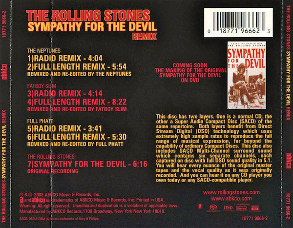 The Rolling Stones : Sympathy For The Devil (Remix) (SACD, Hybrid, Multichannel, Maxi)