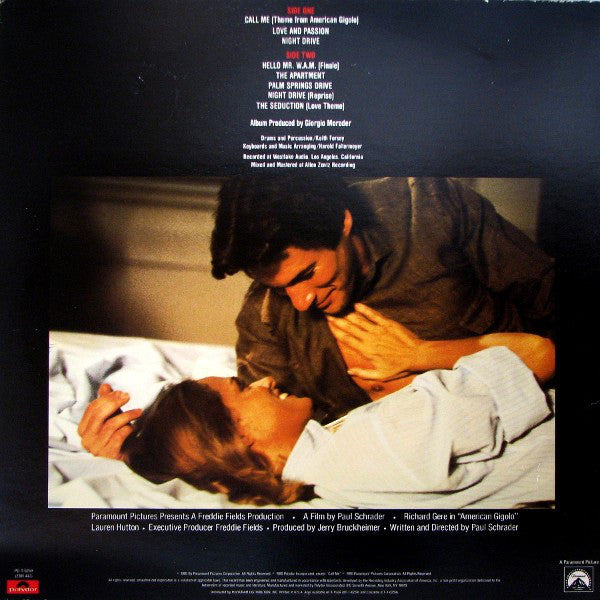 Giorgio Moroder : American Gigolo (Original Soundtrack Recording) (LP, Album, 56 )