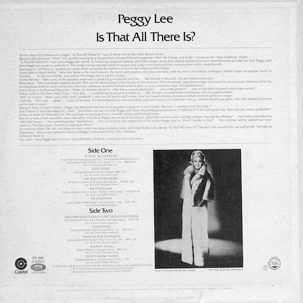 Peggy Lee : Is That All There Is? (LP, Album)