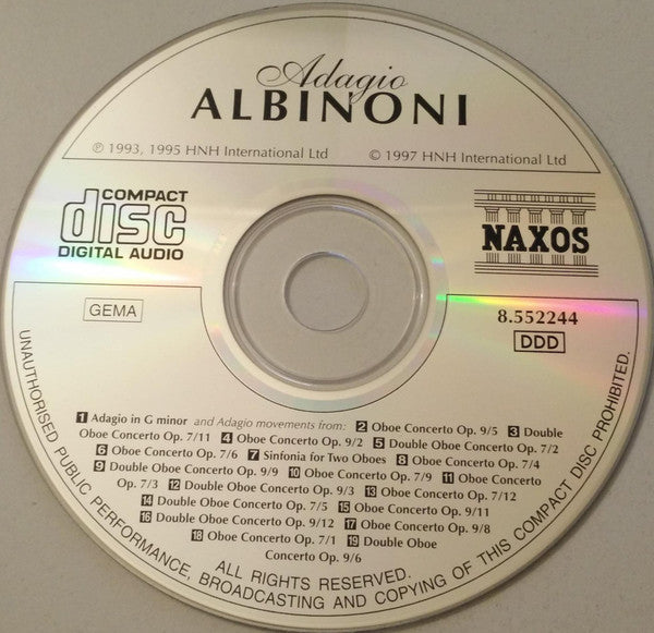 Tomaso Albinoni : Adagio (CD, Comp)