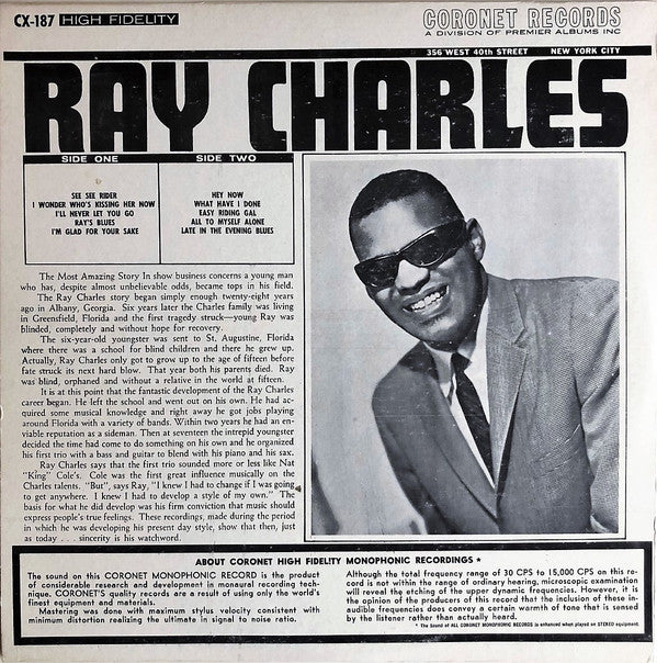 Ray Charles : The Sensational Ray Charles (LP, Comp, Mono, RE)