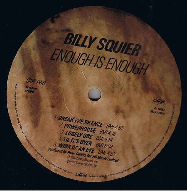 Billy Squier : Enough Is Enough (LP, Album, Spe)