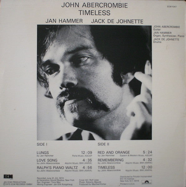 John Abercrombie, Jan Hammer, Jack DeJohnette : Timeless (LP, Album)