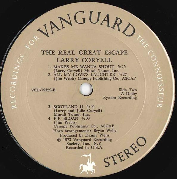 Larry Coryell : The Real Great Escape (LP, Album, Pit)