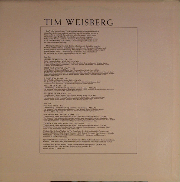 Tim Weisberg : Tim Weisberg (LP, Album, RP, Ter)