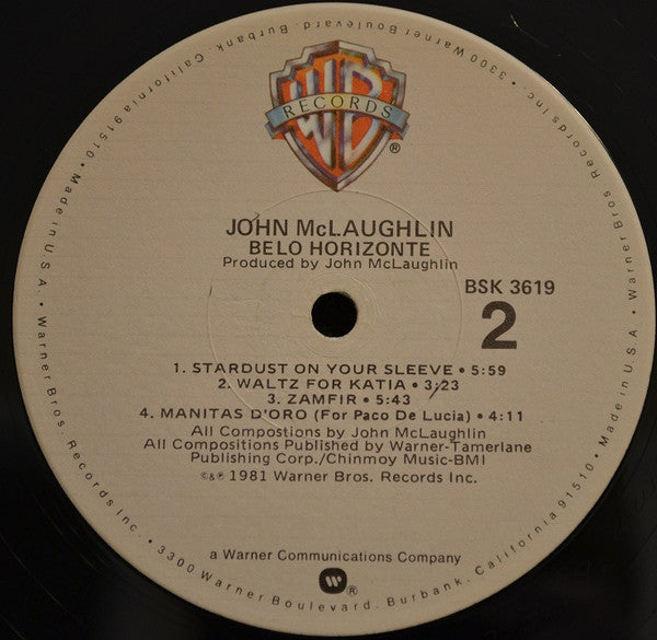 John McLaughlin : Belo Horizonte (LP, Album, Jac)