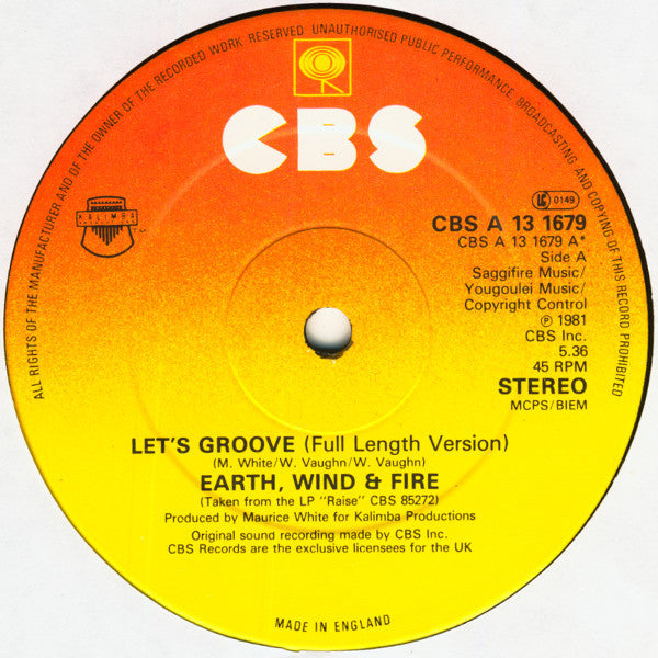 Earth, Wind & Fire : Let's Groove (Long Version) (12")