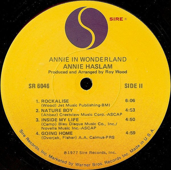 Annie Haslam : Annie In Wonderland (LP, Album, Jac)
