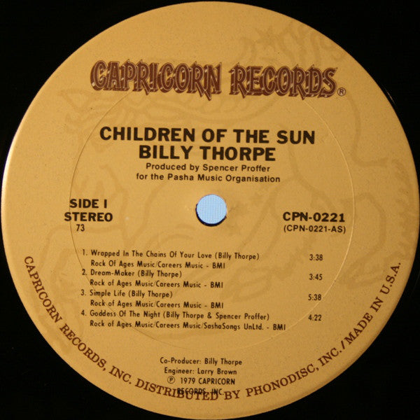 Billy Thorpe : Children Of The Sun (LP, Album, 73 )