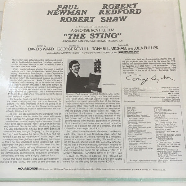 Marvin Hamlisch : The Sting (Original Motion Picture Soundtrack) (LP, RE)