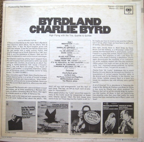 Charlie Byrd : Byrdland (LP, Album)