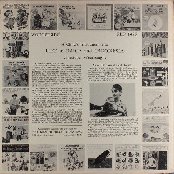 Christobel Weerasinghe : A Child's Introduction To Life In India And Indonesia (LP)