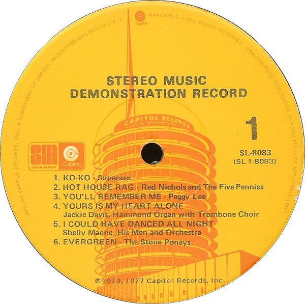 Various : Stereo Music Demonstration Record (LP, Comp, Smplr)