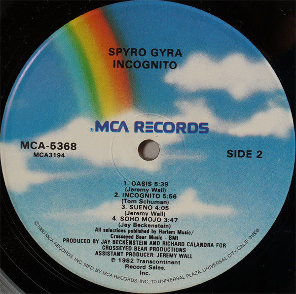 Spyro Gyra : Incognito (LP, Album, Glo)