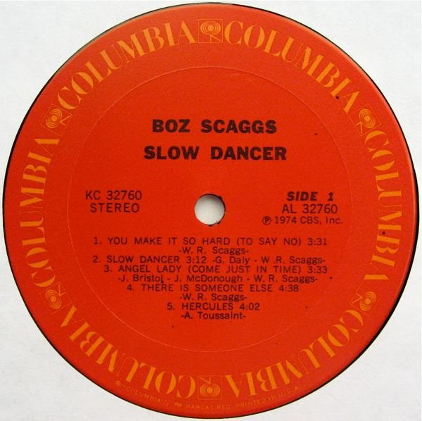 Boz Scaggs : Slow Dancer (LP, Album, Pit)